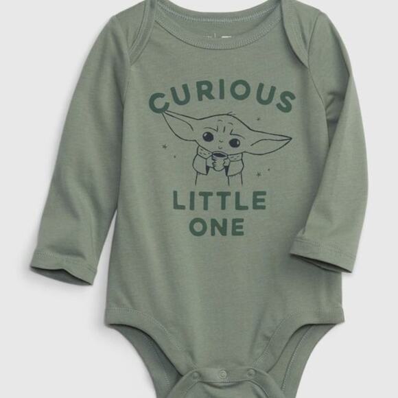 NWT Baby Gap Star Wars Baby Grogu Bodysuit and Pull on Pants in Gasoline Green - Picture 2 of 11